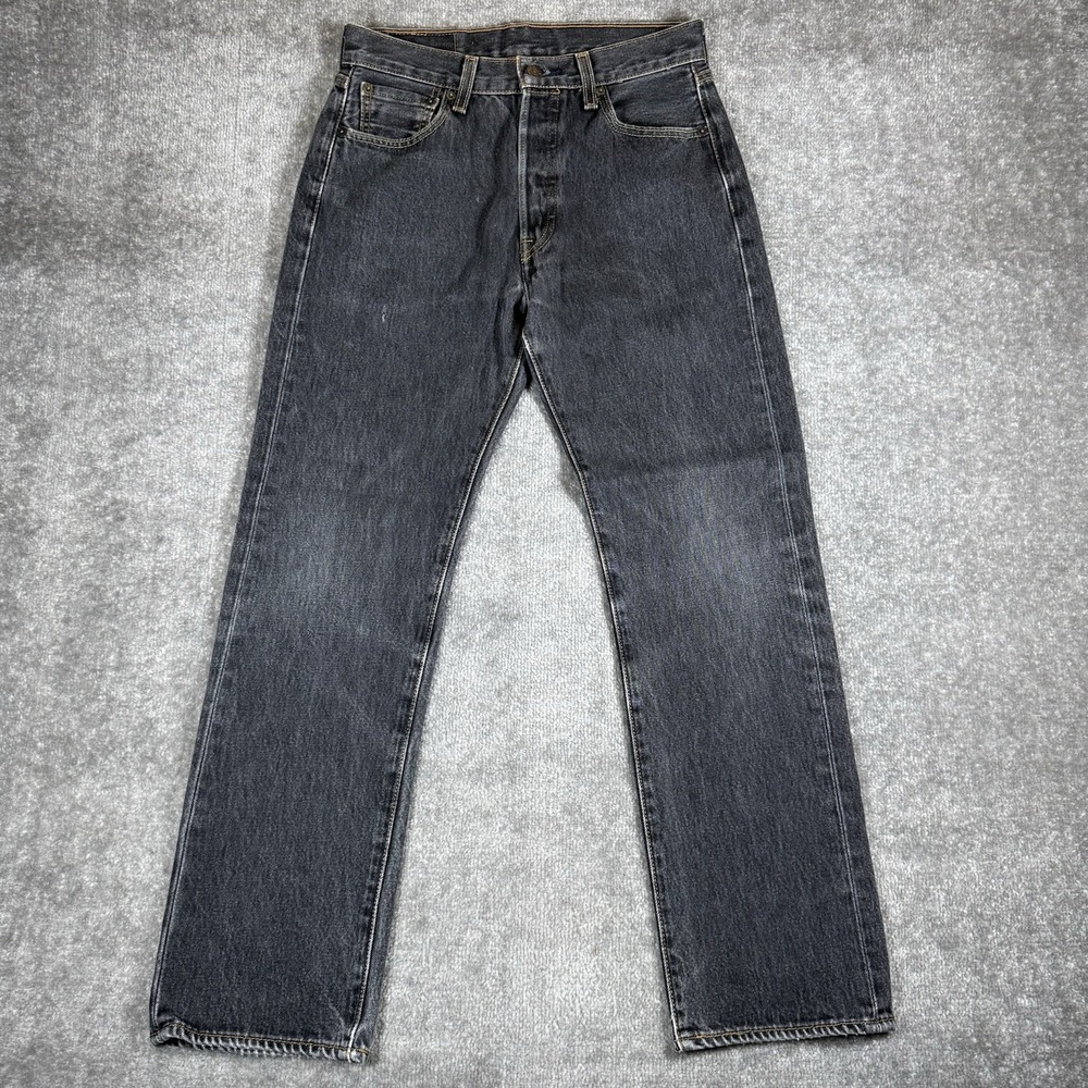 Levi's 501 Jeans Men's 30x32 (29x29) Black Denim Straight Regular Fit